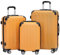 BEIBYE- Hartschalenkoffer Koffer Trolley Rollkoffer Reisekoffer Zahlenschloß 4 Zwilings-Rollen (Orange, Koffer-Set)