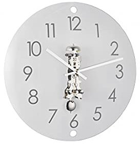 Hermle AVA 30906000791 Mechanische Wanduhr aus Glas, Nickel