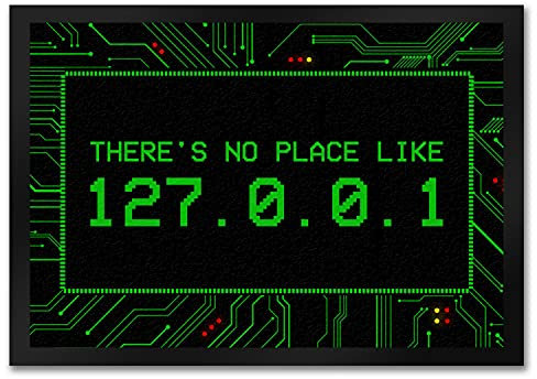 trendaffe Localhost Fußmatte mit IP Adresse 127.0.0.1 in grün - There's no Place Like