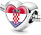 Perlen für Armbänder, Kroatien, Flagge, Silber, Charms, für Frauen, Charme, Schmuck, Geschenke, Geschenkideen für Mädchen, Nein
