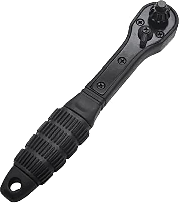 IQYU 2 in 1 Bohrfutter Ratschenschlüssel Multi Universal für Bohrfutter Schraubenschlüssel Bohrmaschine Spannwerkzeug 2 in 1 Drill Chuck Ratchet Spanner Multifunktions-Bohrschrauber (Black)
