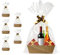 Cesta para regalos vacía, 5 piezas resistente de bricolaje a granel cesta de regalo Kraft bandeja de cartón con asas, kit de cesta de regalo suministros para llenar para vacaciones, cumpleaños,