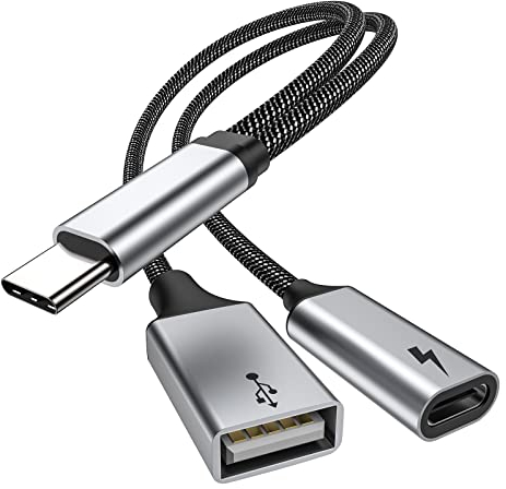 USB C OTG Telefon Adapter USB C 2.0 Ladeanschluss mit 60W PD Adapter Kompatibel für Samsung GalaxyS21,steam Deck,Switch,Google Chromecast mit Google TV 2020,Pi-KVM,3D-Drucker,LGG8,Google Pixel4 XL