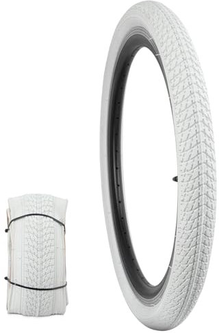 1 x weißer Fahrradreifen, Dreirad, MTB, BMX, Kinderfahrrad, Studentenfahrrad, 50,8 x 4,4 cm