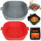 BYKITCHEN Air Fryer Silicone Liner Square, 2 Pack 8 Inch Air Fryer Silicone Pot Reusable, Silicone Baking Basket/Tray, Air Fryer Accessories for COSORI, Ninja, Tower, Salter Air Fryer
