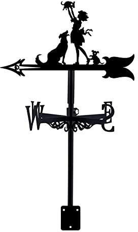 Metall Wetterfahne Jagd Windfahne Edelstahl Wetterfahne Windrichtung Indikator Kit für Outdoor Eisendach Garten Outdoor Hof Dekoration (Stil 4)