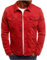 BROZZY Jacke Herren Einfarbig Klassisch Casual Denim Jacke Herren Doppelte Tasche Knopfleiste Langarm Jean Jacke Herren Slim Fit Gutaussehend Revers Jacke Herren E-Red L