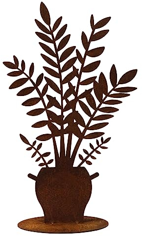 Edelrost Vase Krug Blumentopf rostige Blumen Edelrostblume Metallblume Blume Rost Garten Metall Blumen Deko Dekoration Gartendekoration