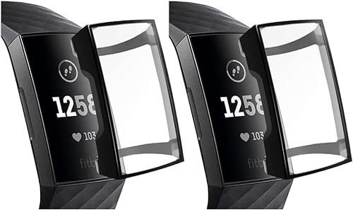 PINHEN Schutzhülle Kompatibel mit Fitbit Charge 4 / Charge 3 Schutzfolie Hülle,TPU Ultradünner Stoßfestes Vollschutz Gehäuse Schutz Hülle für Fitbit Charge 4/Charge 3/Charge 3 SE