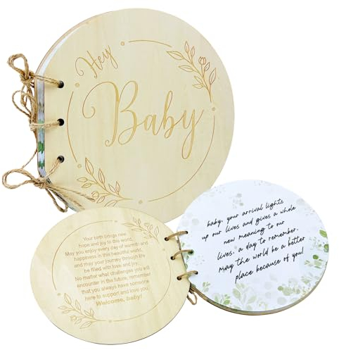 Gästebuch Babyparty Erinnerungsalbum, Holz Babyparty Gästebuch, baby shower babyparty deko, Segen Für Das Baby Und Ratschläge Für Neue Eltern Und Mütter Zu Sein