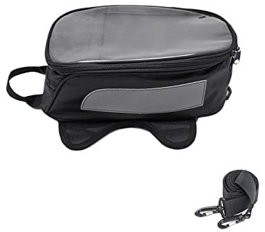 Riloer 1x Motorrad Tankrucksack, OxF-0RD Tuch wasserdicht für die meisten Motorräder, 31 * 20 * 11cm Schwarz
