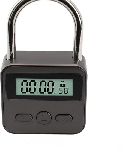 Zeitgesteuertes elektronisches Haushaltsschloss aus Metall mit wasserdichtem USB-wiederaufladbarem temporärem Timer-Vorhängeschloss, LCD-Anzeige, Zeitsperre für zusätzliche Sicherheit