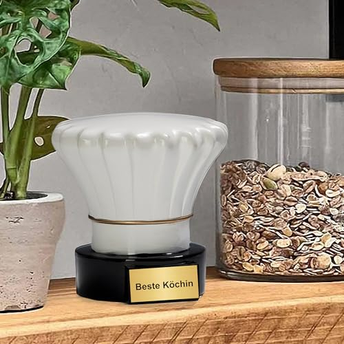 Henecka 🍴 Koch Auszeichnung • Koch Pokal • Bester Koch Pokal • Beste Köchin Pokal • aus Resin • Größe 13 cm • Einzigartiges Geschenk für Köche und Küchenliebhaber • Kitchen Award • Personalisierbar