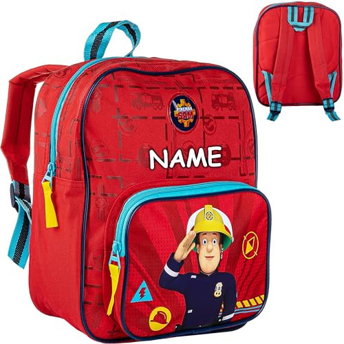 alles-meine.de GmbH Kinder - Reiseartikel & Taschen - Verschiedene Artikel frei wählbar - Kinder Rucksack - Feuerwehrmann Sam - inkl. Name - Tasche - wasserfest & beschichtet - K..