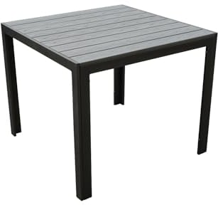 Pure Home & Garden Aluminium Gartentisch Fire 90x90 anthrazit mit Nonwood Tischplatte, absolut wetterfest