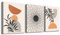 hyidecorart Boho Arches Sonne Botanical Bilder, Schwarz Rotbraun Orange Abstract Blätter Nordische Minimalistisch Modern Pflanze Wandbilder Wohnzimmer Schlafzimmer Küche Esszimmer Büro und Badezimmer