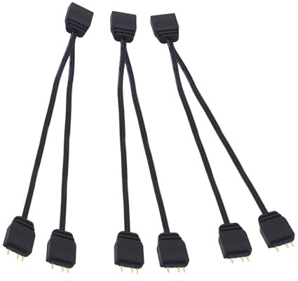 LANMINGLEL ARGB Splitter Cable 5V 1 Female to 2 Male 3 Pin ARGB Extension Cable for Expand Computer PC ARGB Fans and ARGB Led Series 3 Pack (1 to 2)