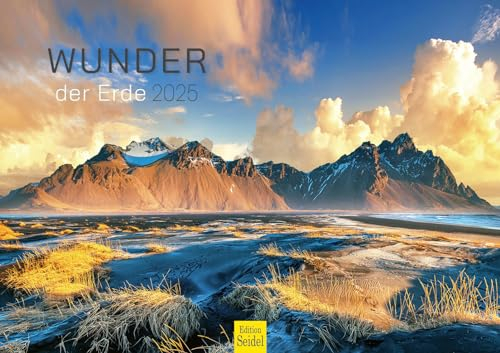 Edition Seidel Premium Kalender Wunder der Erde 2025 Format DIN A3 Wandkalender Naturkalender Nordlichter Wasserfälle Buchten Strände Klippen Dünen Eisberge