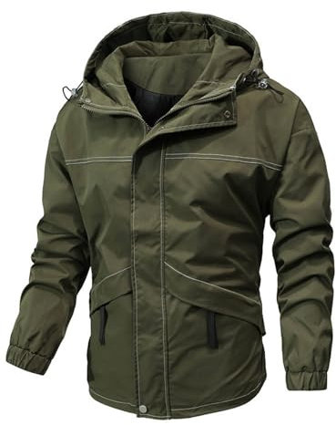 SRZYMJ Jacke Herren Frühling Windbreaker Herren Leicht Weste Herren Sommer Regenjacke 152 Festival Poncho Windbreaker Herren Leicht Grün Mtb Jacke Herren XXL