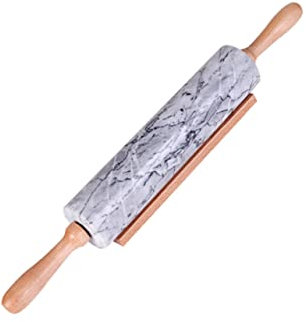 CIYODO Mattarello in Marmo Manico in Legno Frollatura Utilizzabile Anche Nel Forno Per Cottura Del Pasta