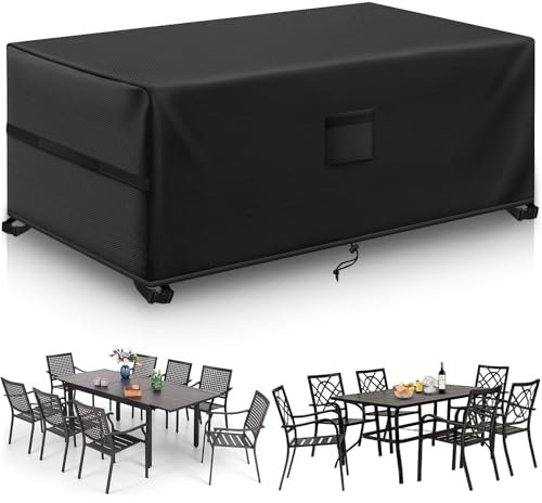 Kovshuiwe Housse de protection pour meubles de jardin, 220 x 90 x 74 cm, imperméable, résistante aux UV, 420D, Heavy Duty coupe-vent, bâche de protection, pour l'extérieur