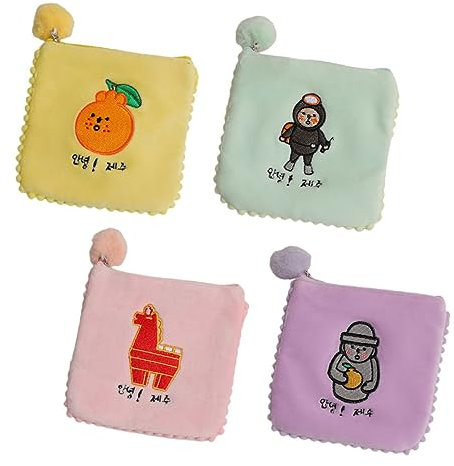 FRCOLOR 4stücke Zipper Period Pouches Multifunktionale Stylische Aufbewahrungstaschen Für Damen Leichtgewichtige Tragbare Hygienebeutel Frischen Farben Gelb Grün Lila