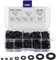 500 Stück Kunststoff Unterlegscheiben, Gummi Unterlegscheiben, Schwarz Flache Unterlegscheiben, Industrielle Befestigungskopf-Unterlegscheiben, Mechanische Unterlegscheiben M2/M2,5/M3/M4/M5/M6/M8/M10