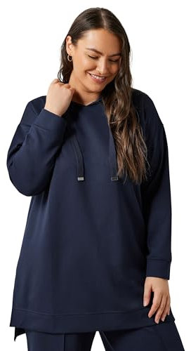 EVANS Curve Blue Luxe Drawstring Hoodie - Women's - Plus Size Curve