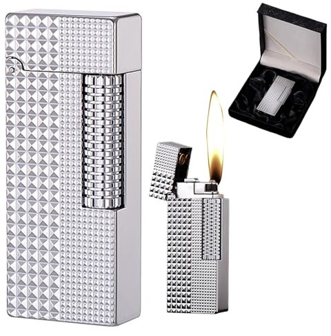 Kerosinfeuerzeug, traditionelles Feuerzeug mit weicher Flamme, mit Geschenkbox, vertikale Zündung, Flüssigbrennstoff Nicht im Lieferumfang enthalten.