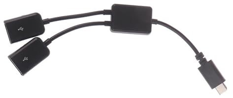 CTCOIJRN M1cro USB/Tipo C a 2 OTG Cable HUB de Doble Puerto Y Divisor Compatible con Tableta Andro1d Ratón Teclado M1cro-USB Tipo-C Adaptador Convertidor(A)