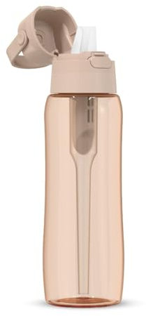 BRITA Botella de Filtro de Agua SOLID Cappuciono, 0,7 L - con Filtro de Carbón activado que mejora el pH, sin BPA, Elimina el sabor y el olor a cloro, fabricada con resistente Tritan™