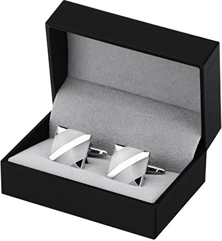 Manschettenknöpfe mit weißem Opal, für Herren, Manschettenknöpfe, Hochzeit, Party, Manschettenknöpfe