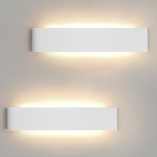 Mille Lucciole LED Wandleuchte Innen 2 Stück,Wandleuchte Innen Dimmbar 24W 38CM 2880LM,Wandlampe Dimmbar Schlafzimmer 3000K/4000K/6500K 3 Farbmodi,Wandlampe für wohnzimmer IP44 Wasserfest Weiß