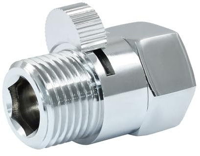 Waziaqoc Shower Head Shut Off Valve, Brass Water Flow Control Valve, G1/2 Flow Pressure Regulator (Female and Male), Cut Off Valve for Shower Head or Bidet Spray, Chrome