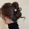 Resweky Pinza para el pelo de 2 cuentas, color marrón, bonita pinza para el pelo para mujeres y niñas (marrón, grande)