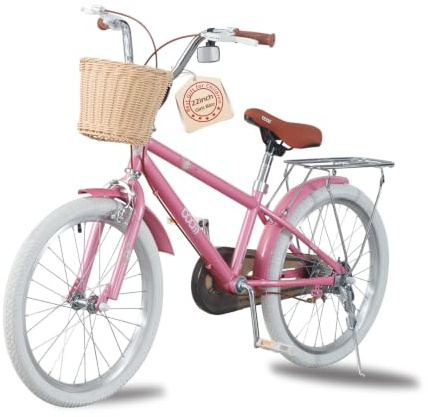 TRIOBLADE Girls Bike 16 18 20 22 Kids Bike Pink Children Bicycle with Stabilizers Basket, Girls Children Bike Gift Ages 2-9 Years Old Adjustable Seat