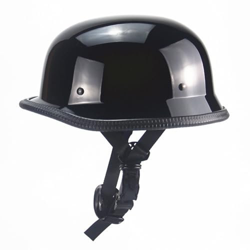 Jethelm Deutsche Motorrad Halbhelme mit ECEDOT Jethelm Retro Chopper Brain-Cap Halbschalenhelm Roller-Helmet Fahrradhelm für Erwachsene und Jugendliche Unisex 2,XL:61-62CM
