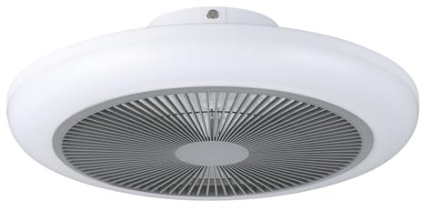 EGLO Deckenventilator mit Beleuchtung Sayulita | Ventilator Decke dimmbar mit Fernbedienung, Timer, 3 Geschwindigkeiten, Sommer-Winter, weiß, warmweiß - kaltweiß, Ø 46 cm
