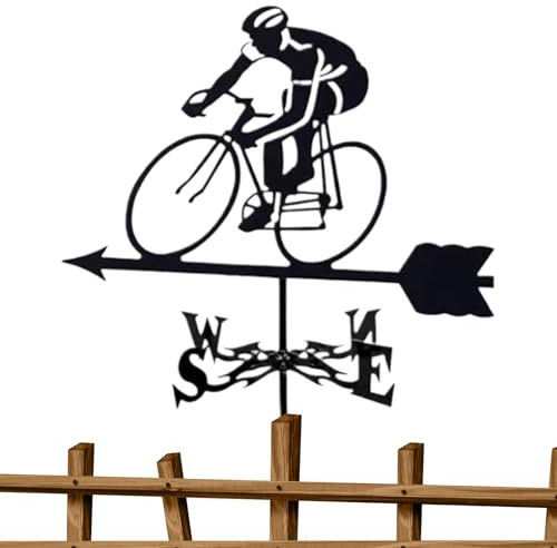 Girouette – Girouette à vélo – de Mesure – Décoration de Jardin pour clôture, Jardin, terrasse, Garage, Cour, Balcon