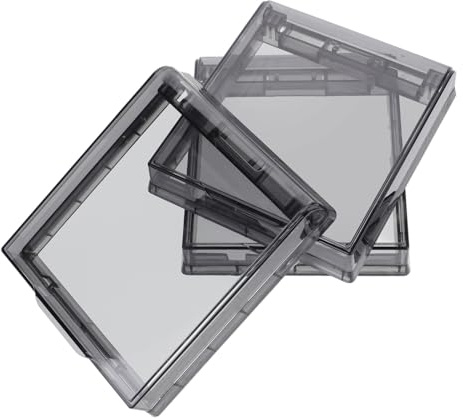 KOMBIUDA 3pcs Light Switch Cover Safety Lock Guard Adhesive Light Box Protector for Bathroom Kitchen Living Hinged Lid Design