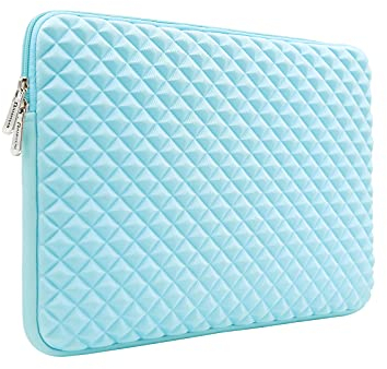 RAINYEAR 15,6 Pulgadas Funda Protectora para Portátil Resistente a los Golpes Estilo Diamante Bolsa Blanda Compatible con 15,6 Chromebook Surface Tablet DELL HP ASUS Laptop Portátiles,Azul Claro