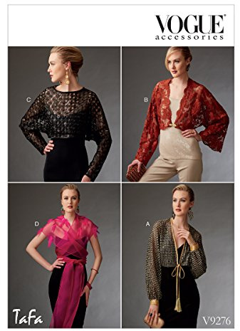 Vogue Patterns 9276 OS,Misses Shrugs and Capelet,Sizes S-XL, Tissue, Multicoloured, 15 x 0.5 x 22 cm