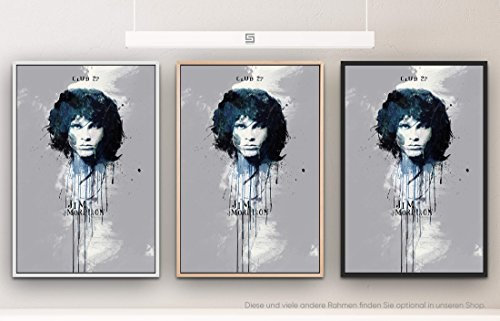 Jim Morrison 90x60cm auf Leinwand im Schattenfugenrahmen schwarz edel