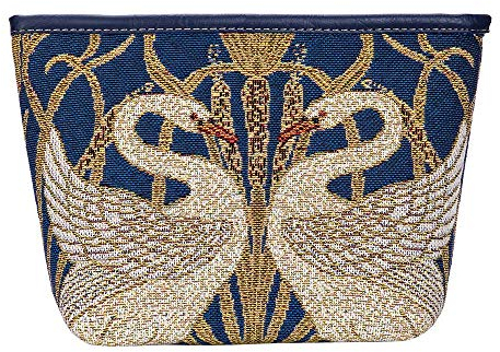 Signare Tapisserie Kunst Taschen, Umhängetasche Frauen, Umhängetasche Frauen, Einkaufstasche, Kosmetiktasche Inspiriert von Walter Crane - Der Schwan (Makeup Tasche)