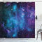 ABAKUHAUS Cosmos Rideau de Douche, Etoiles Galaxy dans l'espace, Tissu Ensemble de Décor de Salle de Bain avec Crochets, 175 cm x 240 cm, Marine Violet