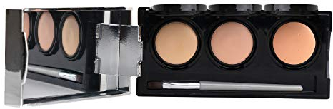 Dermaflage, correttore in crema a copertura completa, palette 3 in 1, correttore professionale, 3 colori + pennello, 6,9 g