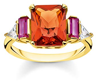 Thomas Sabo Damen-Ring Farbige Steine gold 925 Sterlingsilber gelbgold vergoldet TR2262-488-7-54