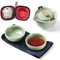 Travel Ceramic Tea Pot Set, Chinese Kung Fu Teapot 1 Pot 2 Mini Cup Porcelain Gongfu Teacups with Infuser Portable Bag All in One for Picnic Outdoor Camping Hotel