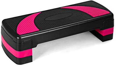 COSTWAY Aérobic Step Fitness Réglable en Hauteur 3 Niveaux 10/15/20CM avec Surface Antidérapant Capacité de Poids 250KG pour Maison/Gym Exercice/Bureau (Noir 3 Niveaux)