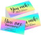 Outus 180 Stück Anerkennung Karten You Are Awesome Karten Reflektierende Holografische Silber Dankeskarten Anerkennung Karten für Mitarbeiter, Freiwillige, Krankenschwestern, Arzt, 2 x 3,6 Zoll